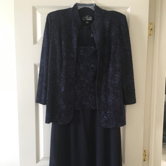 Size 10 Alex evenings 2 piece dress and jacket set - Picture 2 of 4